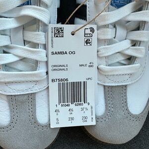 White and Black Adidas Sambas-BRAND NEW US 5